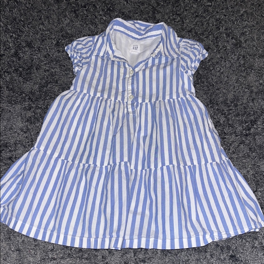 👗 GAP Blue and White Striped Toddler Shirt